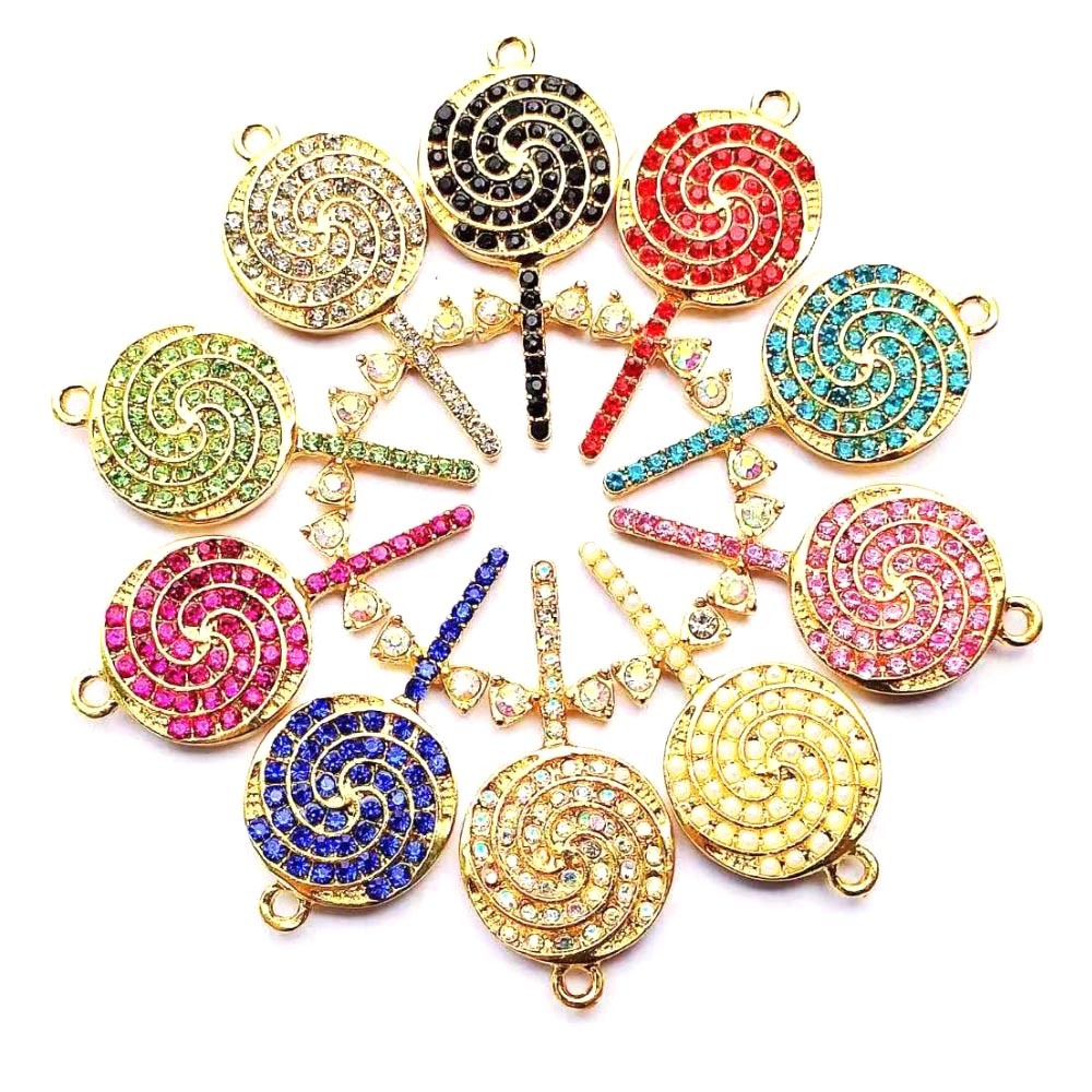 10pcs Crystal Big Lollipop Charms Gold & Silver Plated for Women DIY Jewelry Necklace Earring Key Chain Decoration Accessories
10pcs Crystal Big Lollipop Charms Gold & Silver Plated for Women DIY Jewelry Necklace Earring Key Chain Decoration Accessories