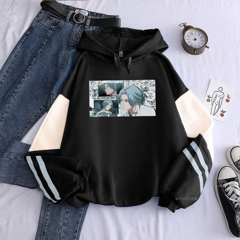 Harajuku Anime SK8 The Infinity Langa Hoodies Unisex Funny Cartoon Skateboard Manga Clothes Street Winter Patchwork Sweatshirts Y0804