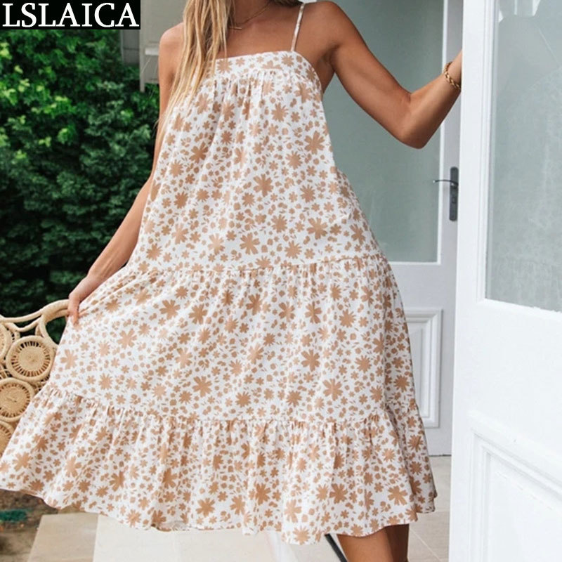 Dresses For Women Fashion Print Sexy Sleeveless Summer Beach Holidays Backless Casual Long Maxi Kleider Damen 210515