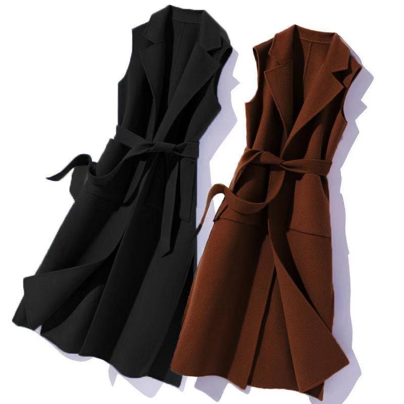Women' Wool & Blends 2021 Fashion Spring Autumn Vest Coat Mid-Length Women Blended Woolen Ssleeveless Jacket Casual Ladies With Belt, Purple
Women' Wool & Blends 2021 Fashion Spring Autumn Vest Coat Mid-Length Women Blended Woolen Ssleeveless Jacket Casual Ladies With Belt, Purple