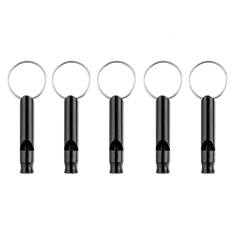 20 Pack Aluminum Whistle Sports Emergency Survival Whistles with Key ChainBlack