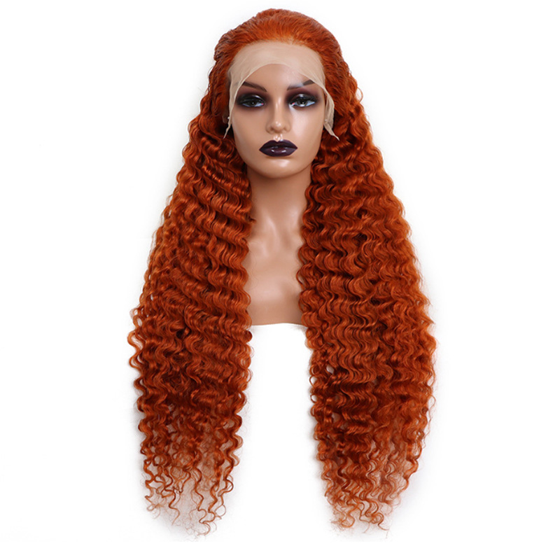 Malaysian Dyed 350# Color 13X4 Lace Front Wig Deep Wave Curly 12-32inch Wigs Yirubeauty Products 210% Density
