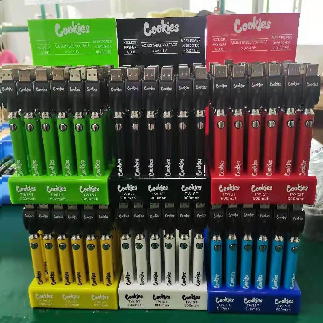 Cookies Backwoods 510 Thread Twist Preheat VV Battery 900mAh Bottom Voltage Adjustable Usb Charger Vape Pen 30Pcs with Display Box
Cookies Backwoods 510 Thread Twist Preheat VV Battery 900mAh Bottom Voltage Adjustable Usb Charger Vape Pen 30Pcs with Display Box