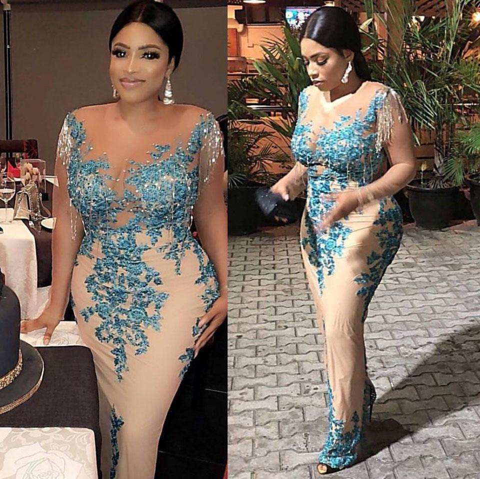 2021 New Aso Ebi Style Prom Pageant Dresses with Tassel Plus Size African Nigerian Lace Sequins Trumpet Occasion Evening Wear Dress