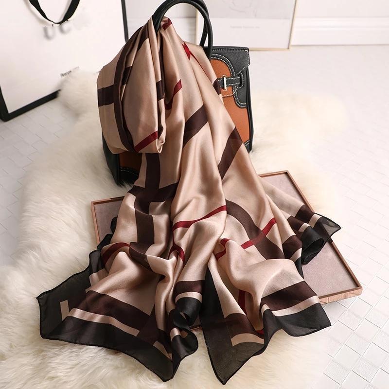 Scarves 2021 Summer Women Silk Scarf Beach Hijab Shawls And Wraps Female Foulard Echarpe Designer Bandana, Blue;gray 
Scarves 2021 Summer Women Silk Scarf Beach Hijab Shawls And Wraps Female Foulard Echarpe Designer Bandana, Blue;gray