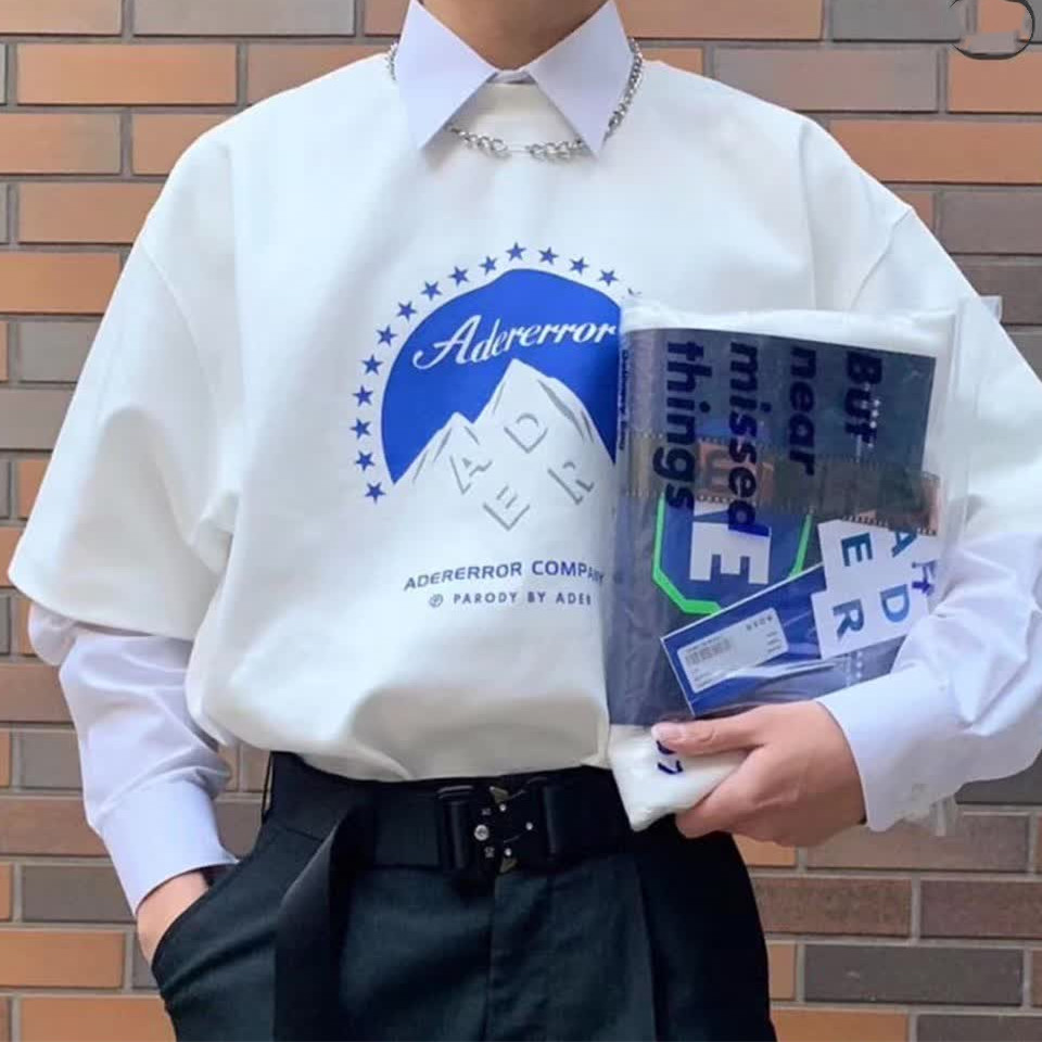 Ader Error T-shirt Stars Snow Mountain Logo Blue Mark Tee Men Women Hip Hop Combed Cotton Tops
Ader Error T-shirt Stars Snow Mountain Logo Blue Mark Tee Men Women Hip Hop Combed Cotton Tops