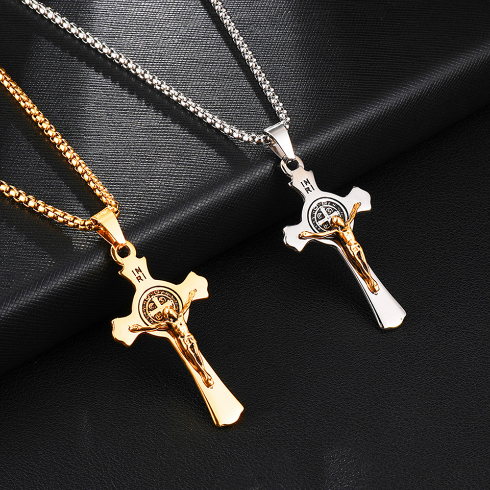 New Fashion Charm Hip Hop Jewelry Stainless Steel Cross Saint Benedict Holy Tag Religious Jesus Cross Necklaces Jewelry Gift for Him Women Men
New Fashion Charm Hip Hop Jewelry Stainless Steel Cross Saint Benedict Holy Tag Religious Jesus Cross Necklaces Jewelry Gift for Him Women Men