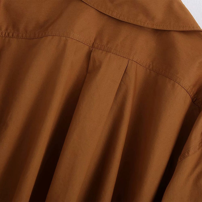 Lapel Long Sleeve Single-breasted Waist Hollow Long Chic Women's Jacket Korean Harajuku Fashion Female Coat 210507