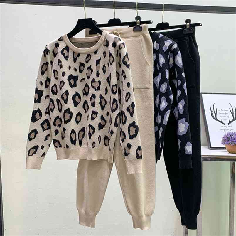 fashion Autumn Winter Women Suits Leopard Knitted O-Collor Pullover Sweater and Pants Two Piece Set 210519, Photo color
fashion Autumn Winter Women Suits Leopard Knitted O-Collor Pullover Sweater and Pants Two Piece Set 210519, Photo color