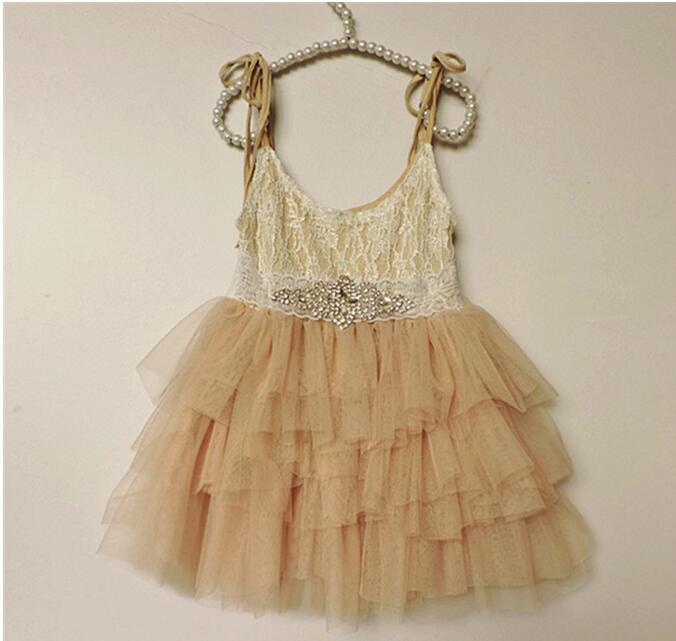 

Girls princess dress Hot sell children lace belt lace suspeder dress kids lace tulle tutu cake dress children days dresses, Peach pink