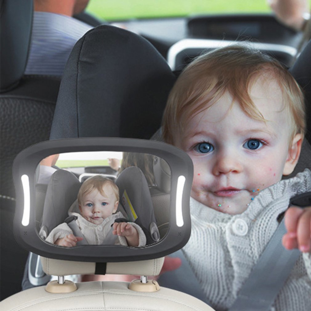 Car seat Rear view mirror Baby view mirror Remote Led Lighting Rear view mirror Acryl Abs 360 degrees Rotation