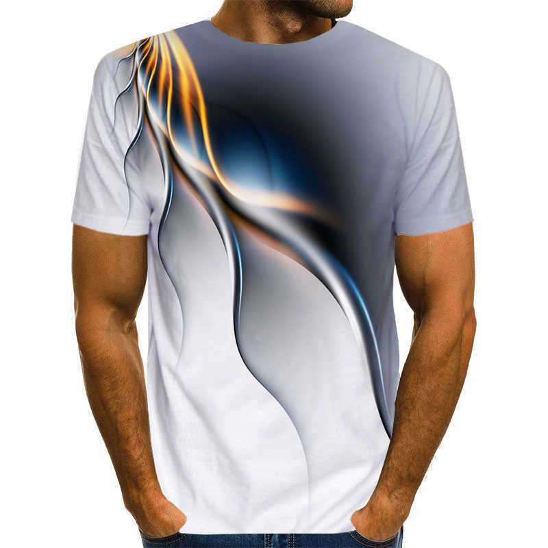 UNEY Psychedelic Shirt 3D Graphic T For Men US Size Light Tops Rainbow Tshirt Men/Woman Tees La Hip hop Round Neck Top Tee 210629