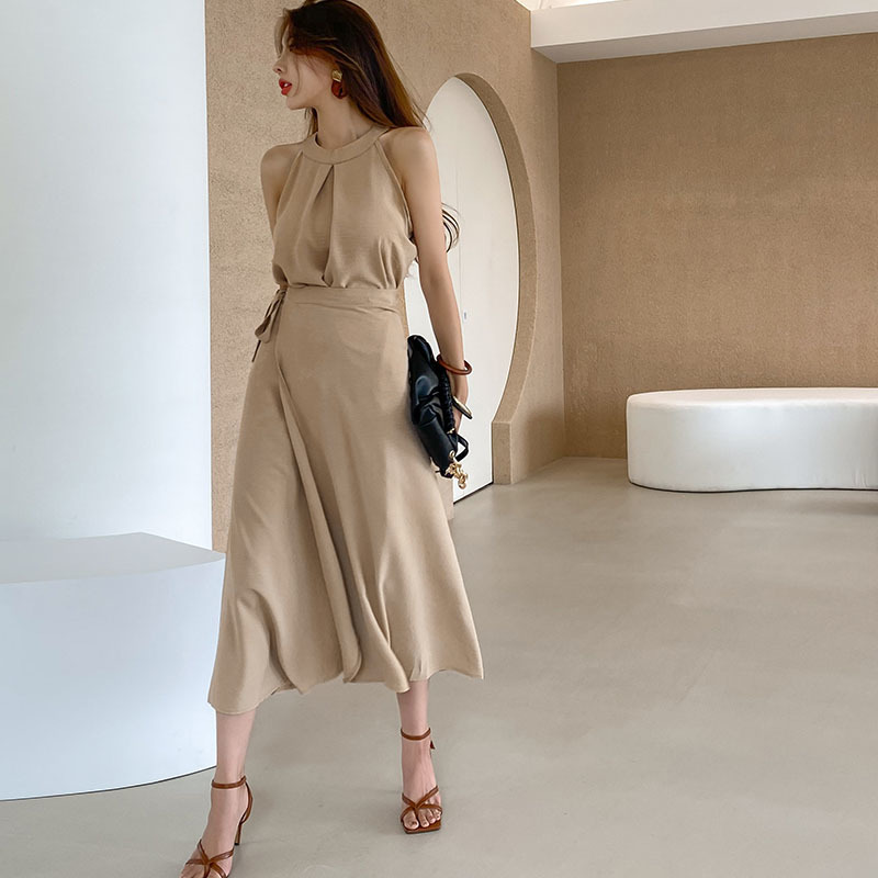 Women Summer Dress Suits OL Sexy Off Shoulder Halter Vest+High Waist Skirt Plus Size Work Wear Solid 2 Piece Set 210421