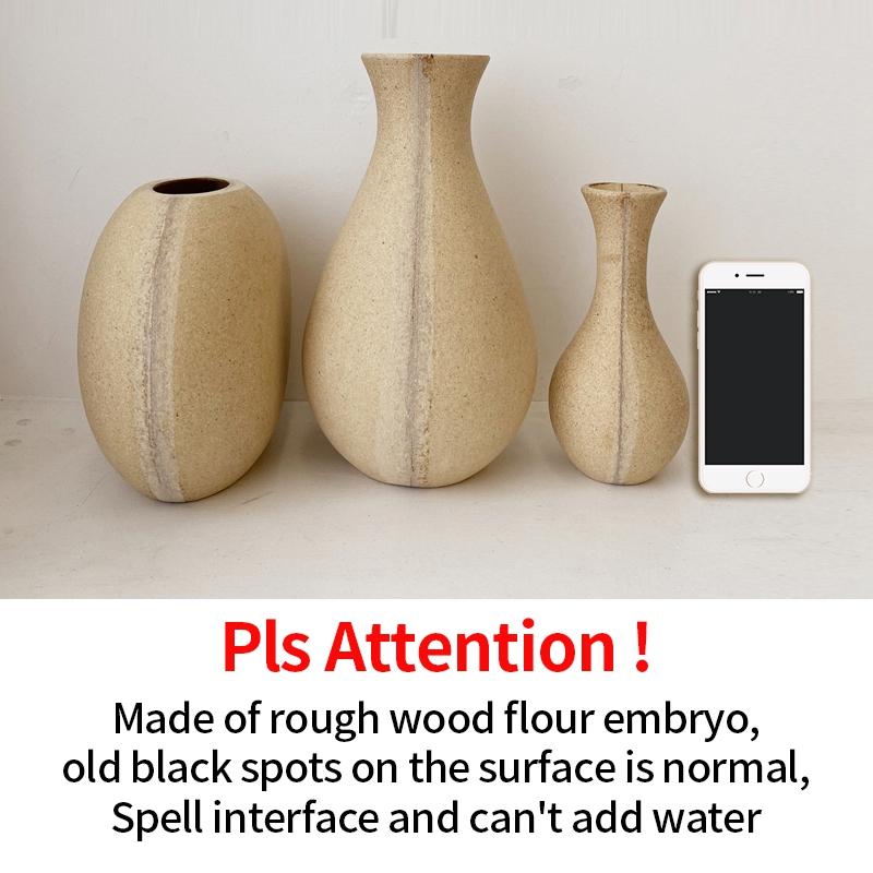 Wooden Flower Vase Retro Art Bottle For Room Tabletop Ornament DIY Colored Painting Plant Pot Nordic Home Garden Decor Vases