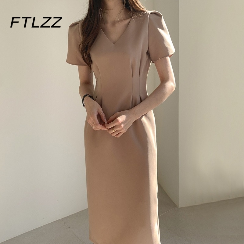 French V-neck Office Dres Summer Vintage Puff Sleeve Midi Ladies Elegant Work Wear Straight Long Robe Vestido Feminino 210602, Black
French V-neck Office Dres Summer Vintage Puff Sleeve Midi Ladies Elegant Work Wear Straight Long Robe Vestido Feminino 210602, Black