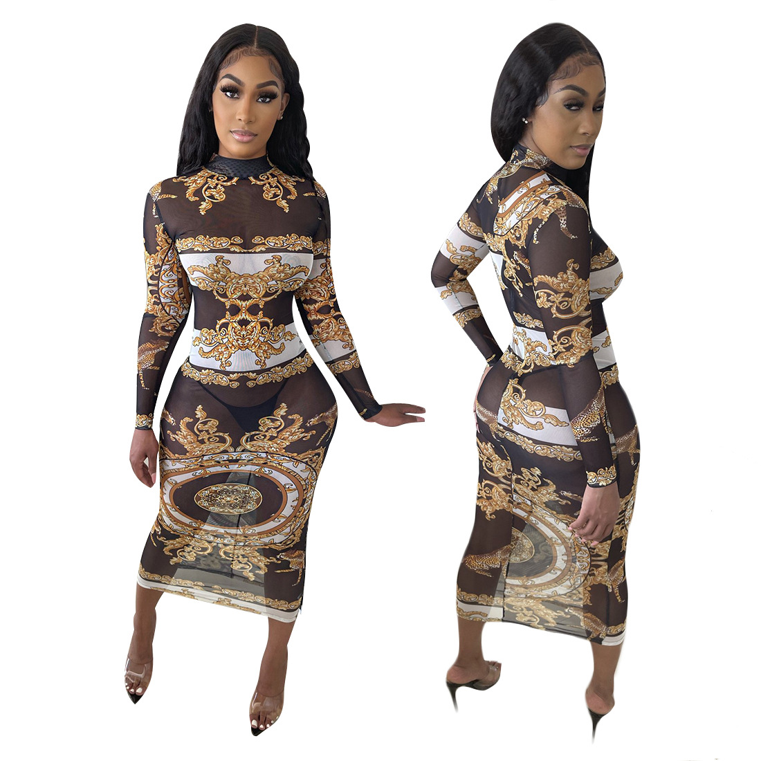 Summer Women Casual King Young Mesh Lion Print Long Sleeve Maxi Dress Ladies Bodycon Dresses J2426
Summer Women Casual King Young Mesh Lion Print Long Sleeve Maxi Dress Ladies Bodycon Dresses J2426