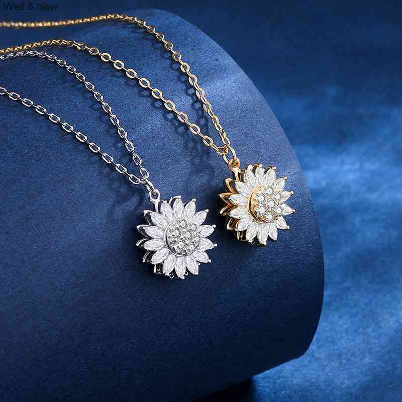 Jewellery European Cute S925 Sterling Silver Sunflower Rotating Pendant Necklace Female Clavicle Chain Jewelry
Jewellery European Cute S925 Sterling Silver Sunflower Rotating Pendant Necklace Female Clavicle Chain Jewelry