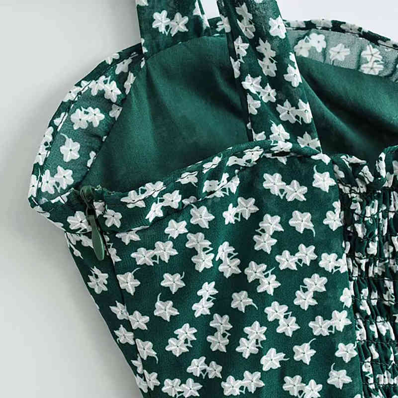 Women Floral Print Beach Dress Sexy Backless Holiday Pleated Spaghetti Strap A Line Midi Summer Vestido De Festa 210515