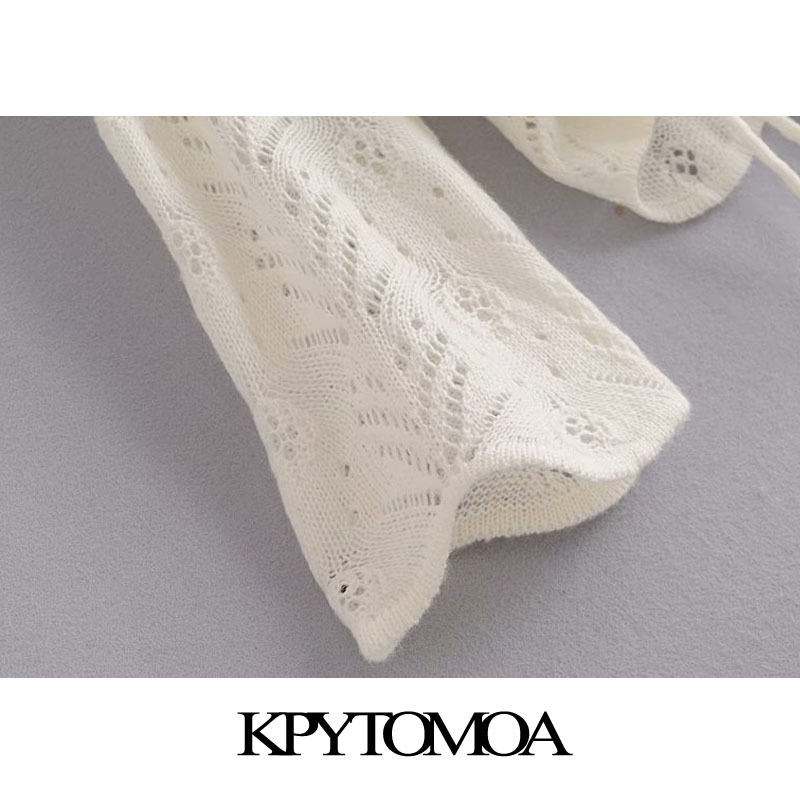 Women Fashion With Drawstring Hollow Out Irregular Knitted Sweater Long Sleeve Female Pullovers Chic Tops 210420