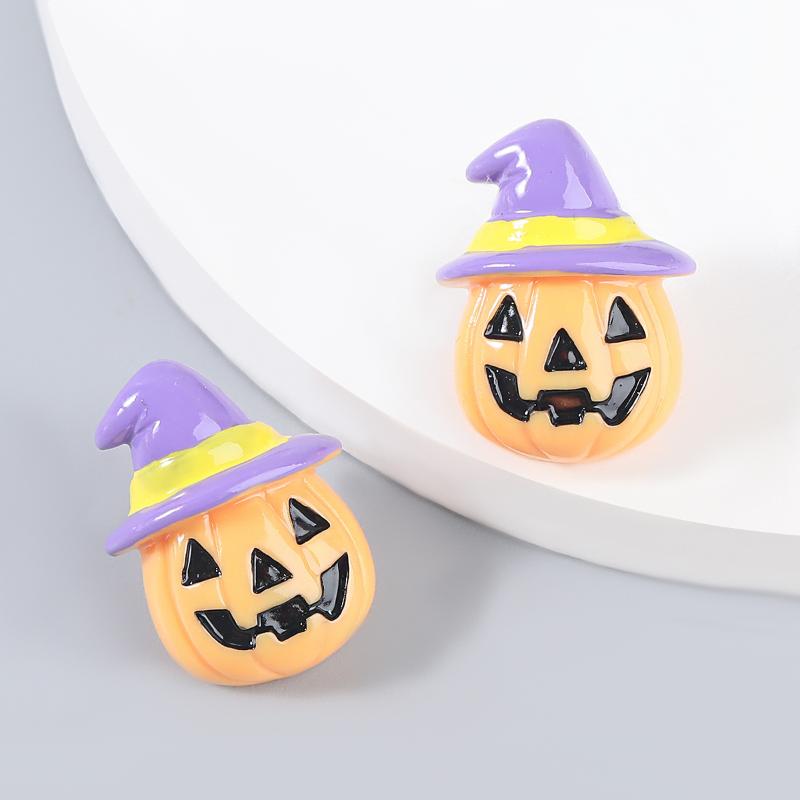 Stud Fashion Resin Hat Pumpkin Funny Earrings Women's Halloween Party Accessories, Golden;silver
Stud Fashion Resin Hat Pumpkin Funny Earrings Women's Halloween Party Accessories, Golden;silver