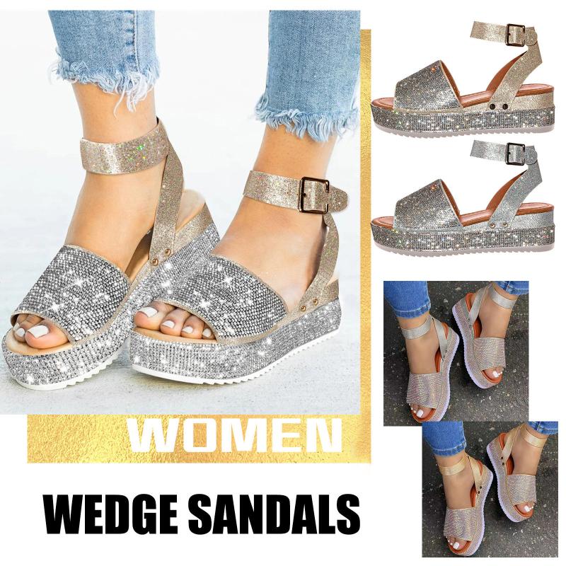 Sandals Womens Summer 2021 Crystal Rhinestone Buckle Strap Open Toe Wedge Heel Casual Beach Fashion Shoes Outdoor #40, Black
Sandals Womens Summer 2021 Crystal Rhinestone Buckle Strap Open Toe Wedge Heel Casual Beach Fashion Shoes Outdoor #40, Black