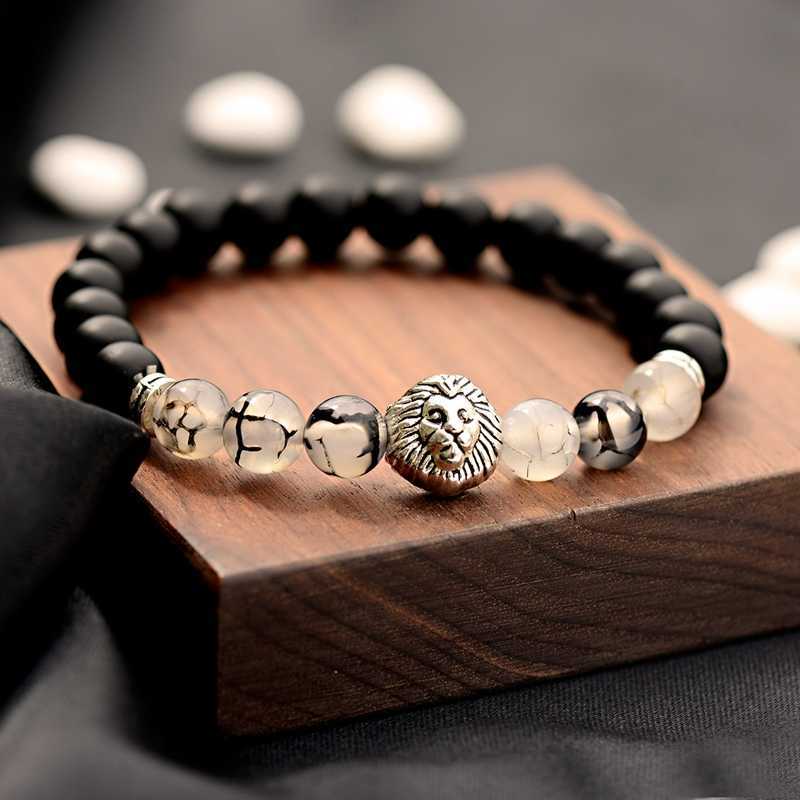 Fashion Buddhism Yoga Balance Bracelet Men Bileklik Black Matte Natural Stone Beads Bracelet For Women Braclet Jewelry AB216 G1026