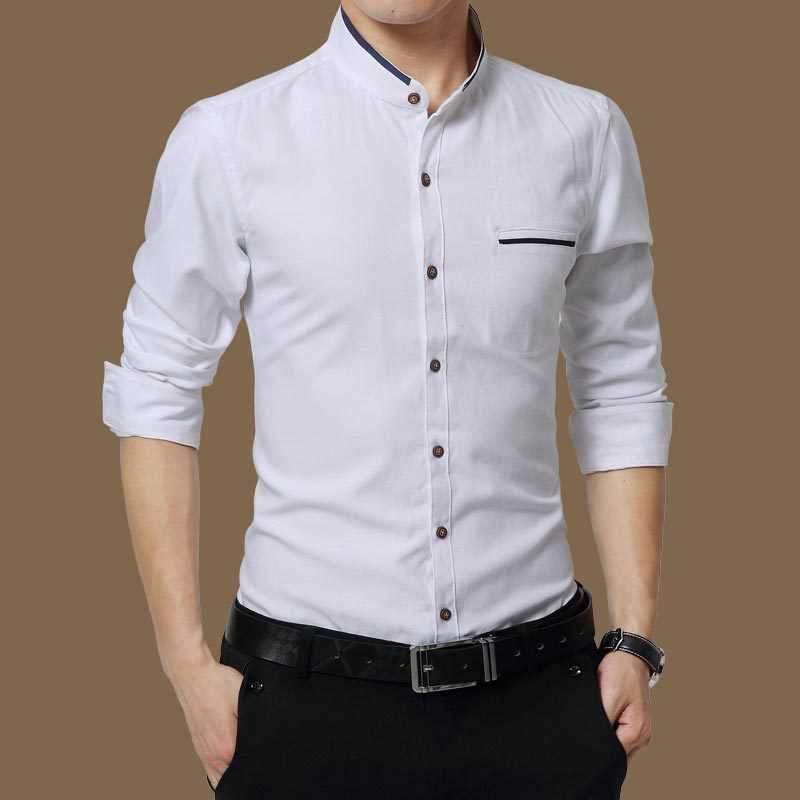 Legible Casual Social Formal shirt Men long Sleeve Shirt Business Slim Office male Cotton Mens Dress s white 4XL 5XL 210721