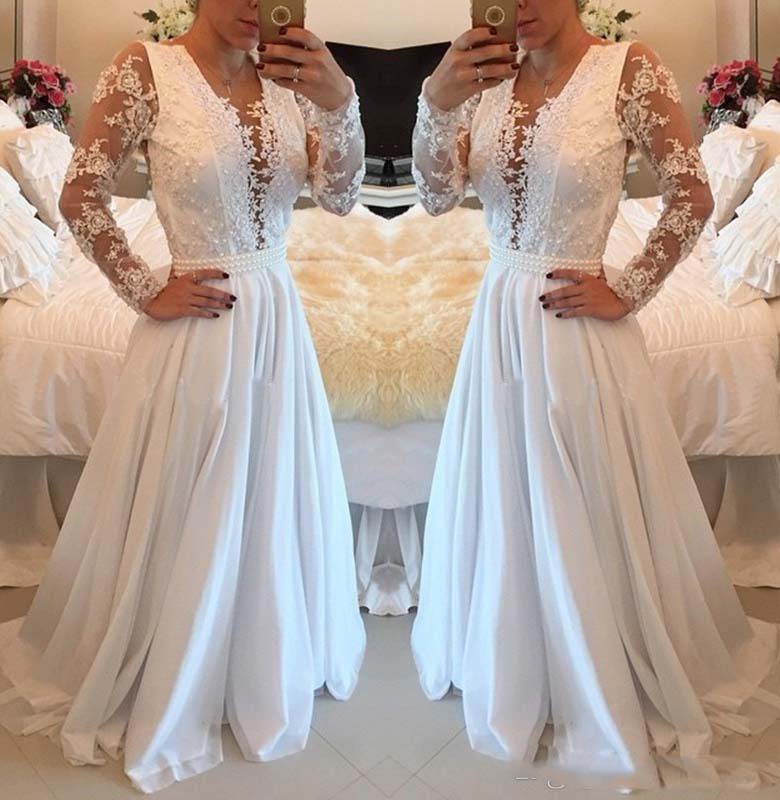 2021 Prom Dresses V Neck See Through Chiffon Back robe de bal Lace White Long Sleeve Evening Gowns robe de soiree, Light purple
2021 Prom Dresses V Neck See Through Chiffon Back robe de bal Lace White Long Sleeve Evening Gowns robe de soiree, Light purple