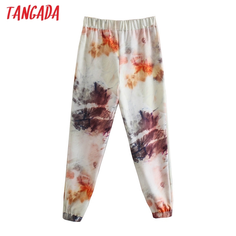 Women Floral Print Long Pants Big Strethy Waist Female Casual Trousers 5Z78 210416