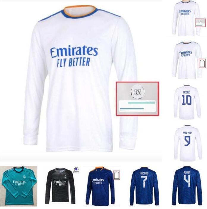 21 22 real madrid long sleeve jerseys soccer 2021 2022 Casemiro hazard BENZEMA modric bale football shirt mujer feminine camisetas, Black;yellow
21 22 real madrid long sleeve jerseys soccer 2021 2022 Casemiro hazard BENZEMA modric bale football shirt mujer feminine camisetas, Black;yellow