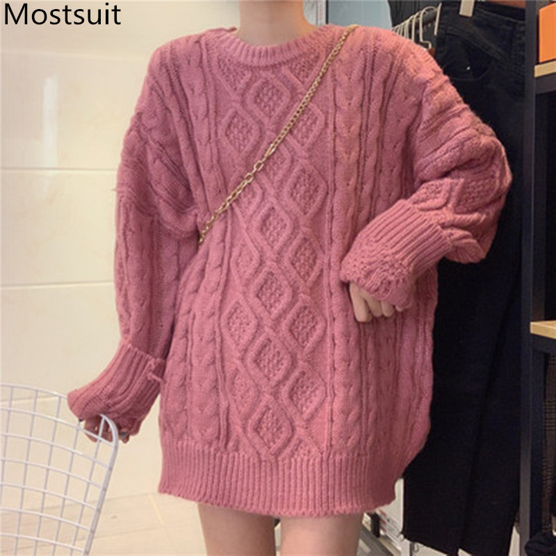 Winter Twisted Knitted Oversized Korean Long Pullover Sweater Women Sleeve O-neck Solid Loose Fashion Tops Sweaters 210518, Coffee
Winter Twisted Knitted Oversized Korean Long Pullover Sweater Women Sleeve O-neck Solid Loose Fashion Tops Sweaters 210518, Coffee
