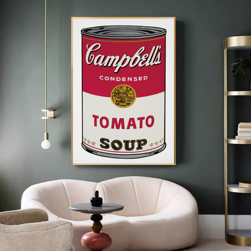 Canvas Painting Vintage Andy Warhol Tomato Soup Abstract Interior Gallery Decorative Picture Wall Pictures For Living Room Home Decoration