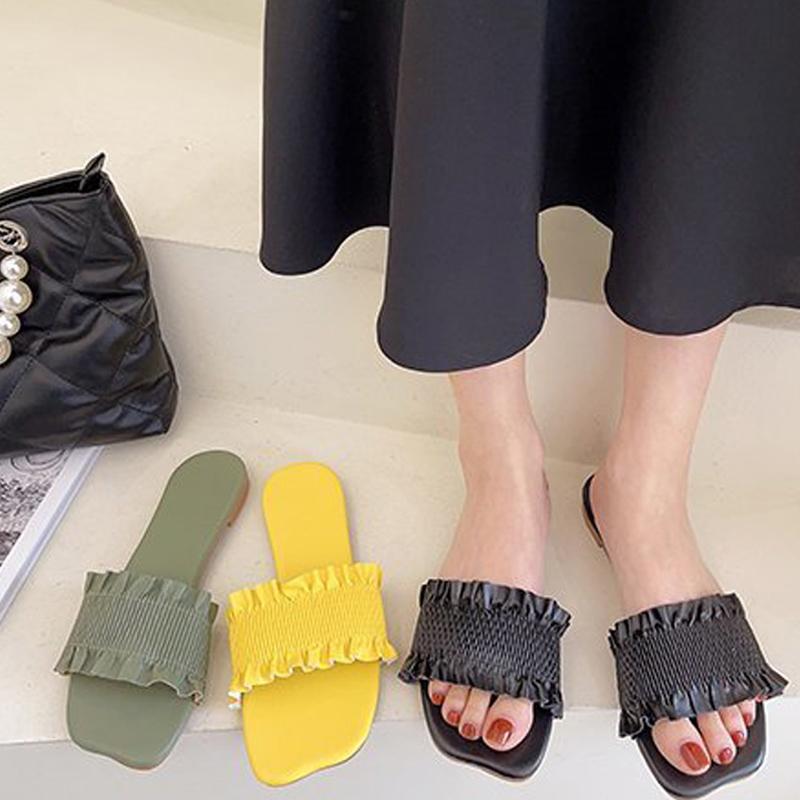 Slippers 2021Summer Women Soft Pleated Leather Candy Color Square Toe Flat Slides Casual Ladies Outdoor Beach Flip Flop Shoes, Black
Slippers 2021Summer Women Soft Pleated Leather Candy Color Square Toe Flat Slides Casual Ladies Outdoor Beach Flip Flop Shoes, Black