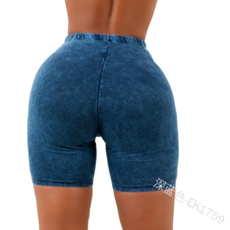 Fashion Casual Skinny Elastic Waist Pattern Shorts Women's Mid