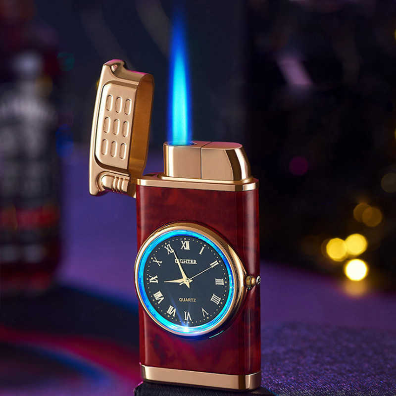 Luxurious Watch Blue light Turbo Jet Lighter 1300 C Windproof Inflated Butane Gas Torch Metal H0909
Luxurious Watch Blue light Turbo Jet Lighter 1300 C Windproof Inflated Butane Gas Torch Metal H0909