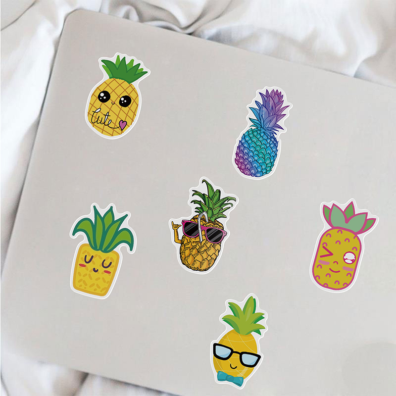 Pineapple Stickers 50pcs/Lot Cartoon DIY Graffiti Decals For Motorcycle Car Luggage Pad Phone Scooter Games Skateboard Laptop Guitar Toys Gift