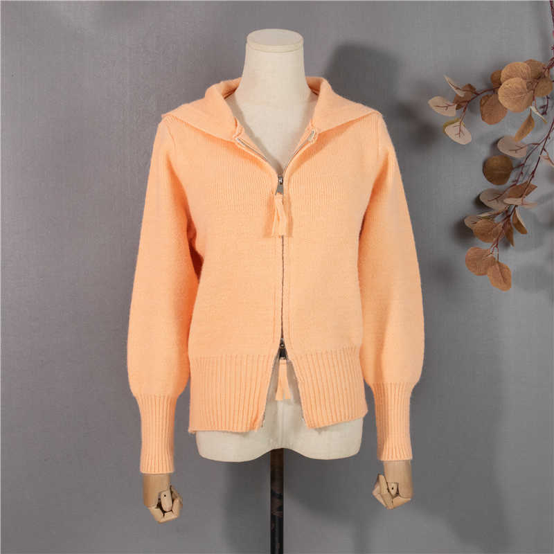 Colorfaith Winter Spring Women's Sweaters Short Cardigans Zipper Hooded Thicken Knitted Wild Korean Lady Top SWC1237JX 211007