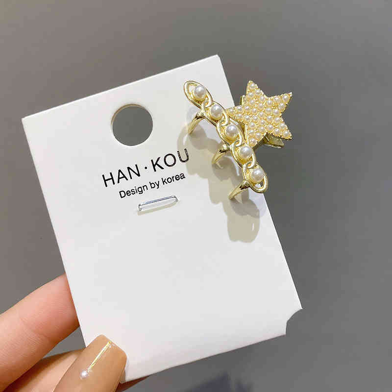 Hair Accessories Pearl Hairpin Back Head Grab Clip Small Top and Simple Bangs Headdress Net Red Same