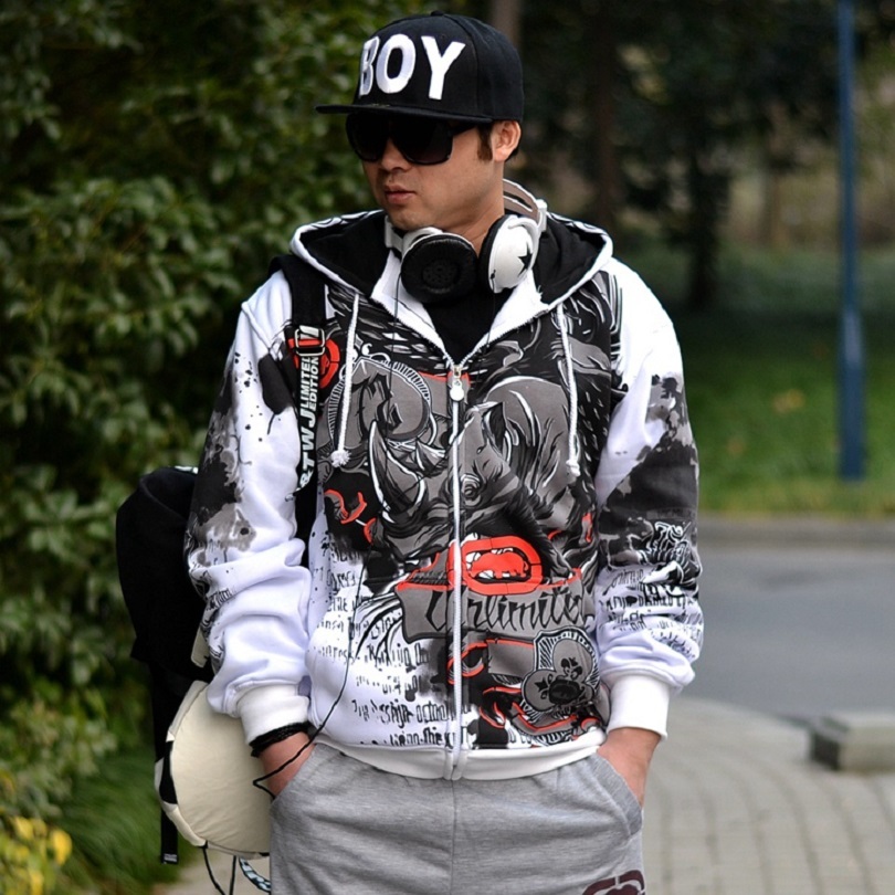 Fashion Men's Streetwear Hoodies Sweatshirts Oversized Hip Hop Dance Men Hooded Print Sweatshirt Male Street Punk Plus Size 210518