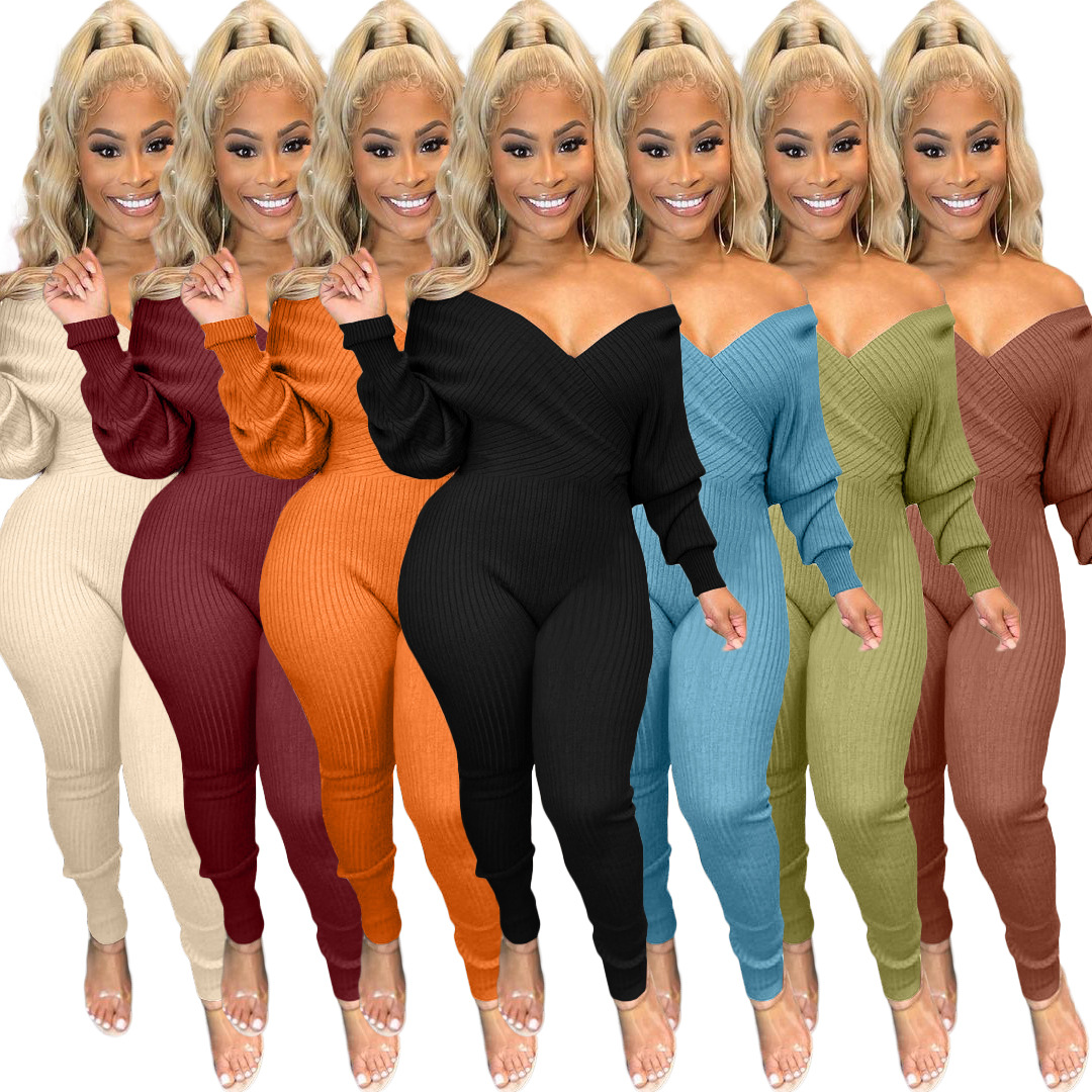 Sexy Off The Shoulder Rompers Womens Jumpsuit Casual Long Sleeve Knitted Skinny Overalls Autumn Winter Cleavage Stretchy Outfits, Apricot
Sexy Off The Shoulder Rompers Womens Jumpsuit Casual Long Sleeve Knitted Skinny Overalls Autumn Winter Cleavage Stretchy Outfits, Apricot