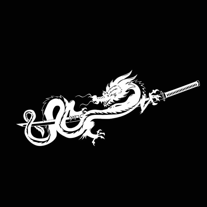 18.2*7.6CM Oem Dragon Samurai Symbol Car Sticker Decal Soldier Black/Silver Covering The Body Vinyl