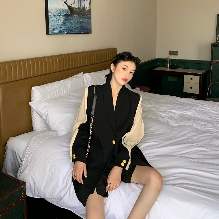 High Quality Spring Autumn Fashion Blazer Jacket Women Patchwork Belted Style Runway Blazers Coat Ladies Outwear 210506