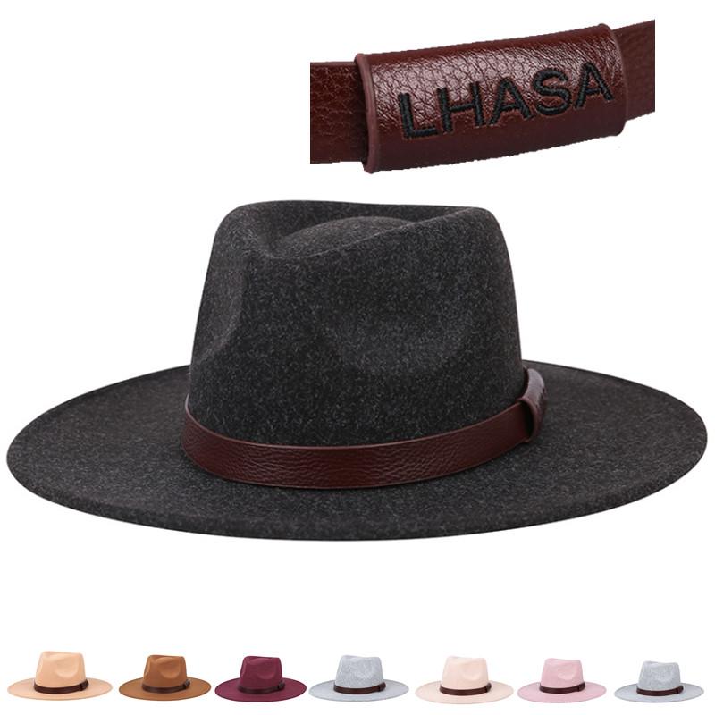 Wide Brim Hats Fedora Hat Autumn And Winter Top Tibet LHASA Logo Two-tone Cashmere European American 9cm Jazz
Wide Brim Hats Fedora Hat Autumn And Winter Top Tibet LHASA Logo Two-tone Cashmere European American 9cm Jazz