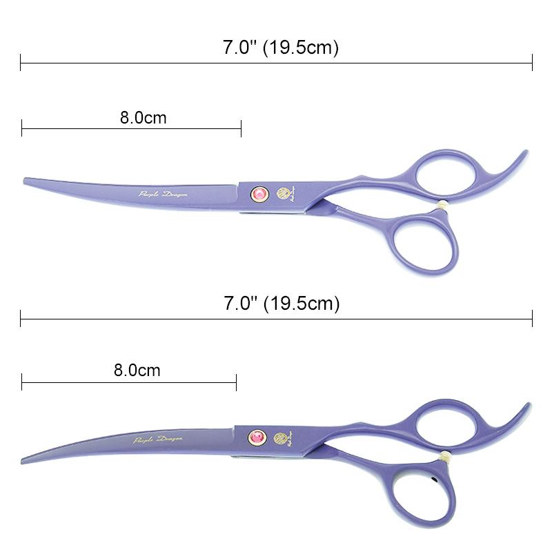 Hair Scissors Purple Dragon 7.0" Professional Pets Grooming Japan Steel Dogs Cutting Thinning Shears Curved Hairdressing Tools B0038B