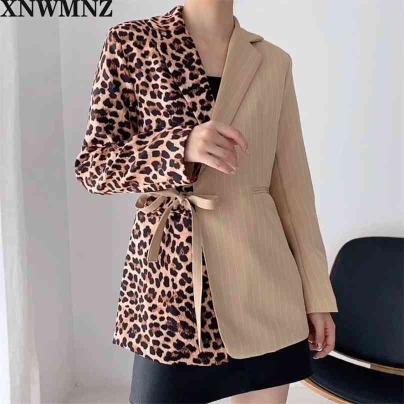 Women Vintage Leopard stripe patchwork blazer Asymmetrical retro fashion tops with belts Female Outerwear Chic Tops 210520, Multi
Women Vintage Leopard stripe patchwork blazer Asymmetrical retro fashion tops with belts Female Outerwear Chic Tops 210520, Multi