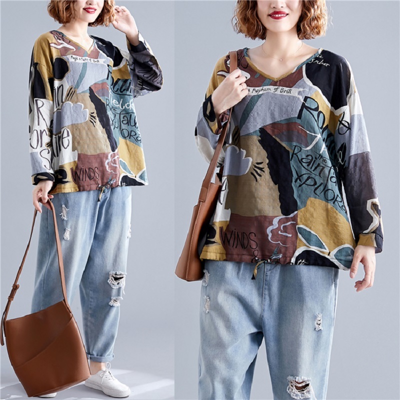 korean style cotton plus size vintage autumn casual loose tee t shirt women t-shirt ladies tshirt clothes tops streetwear 210406