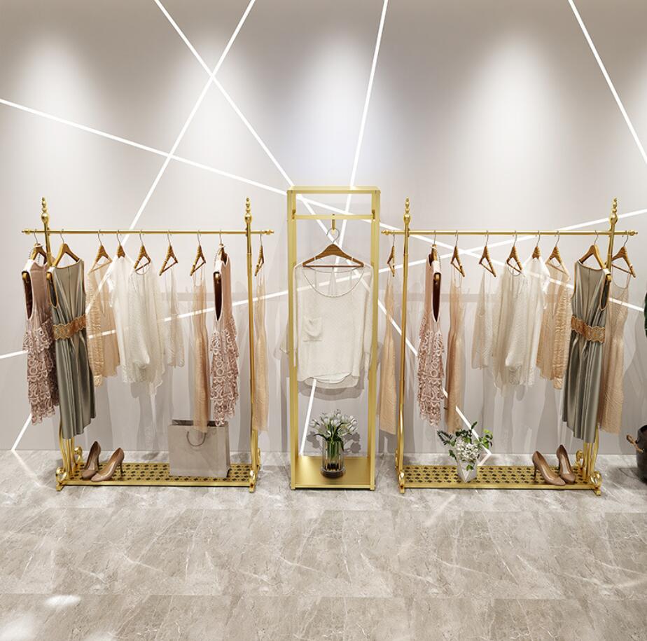 Women's clothing rack Commercial Furniture shopping mall clothes racks iron hanging cloth shelf landing custom