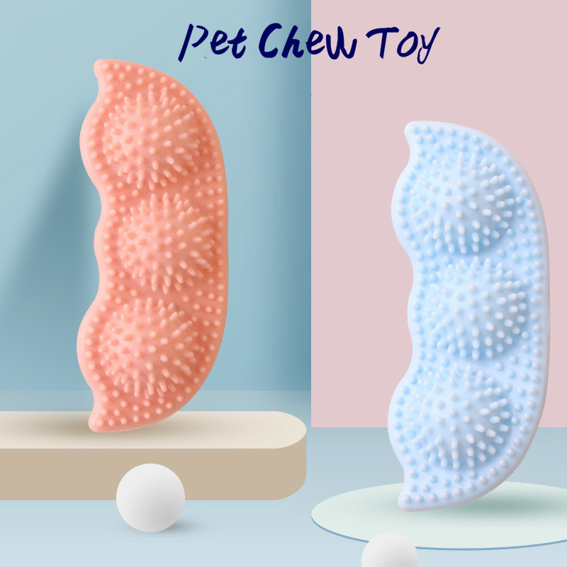 Pet Dog Chew Toys TPR Pea Bite Resistant Cleaning Teeth Dog Bite Stick Soft Plastic Molar Toy Food Grade Safety Dog Supplies