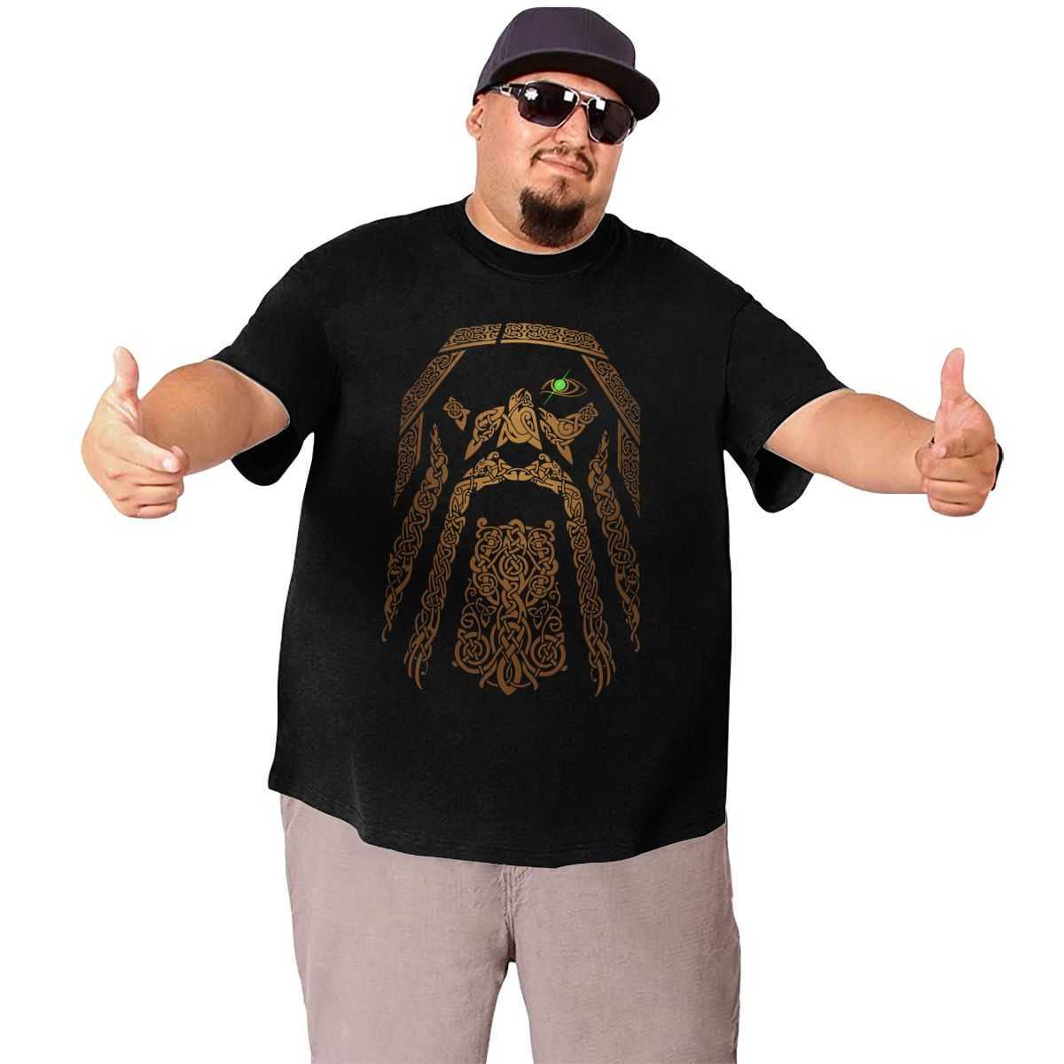 Arrival Viking Men Oversized T Shirts Cotton Top Tees Workout Tee Black Summer Clothes T-shirt for Fathers Plus Size 6XL 210629