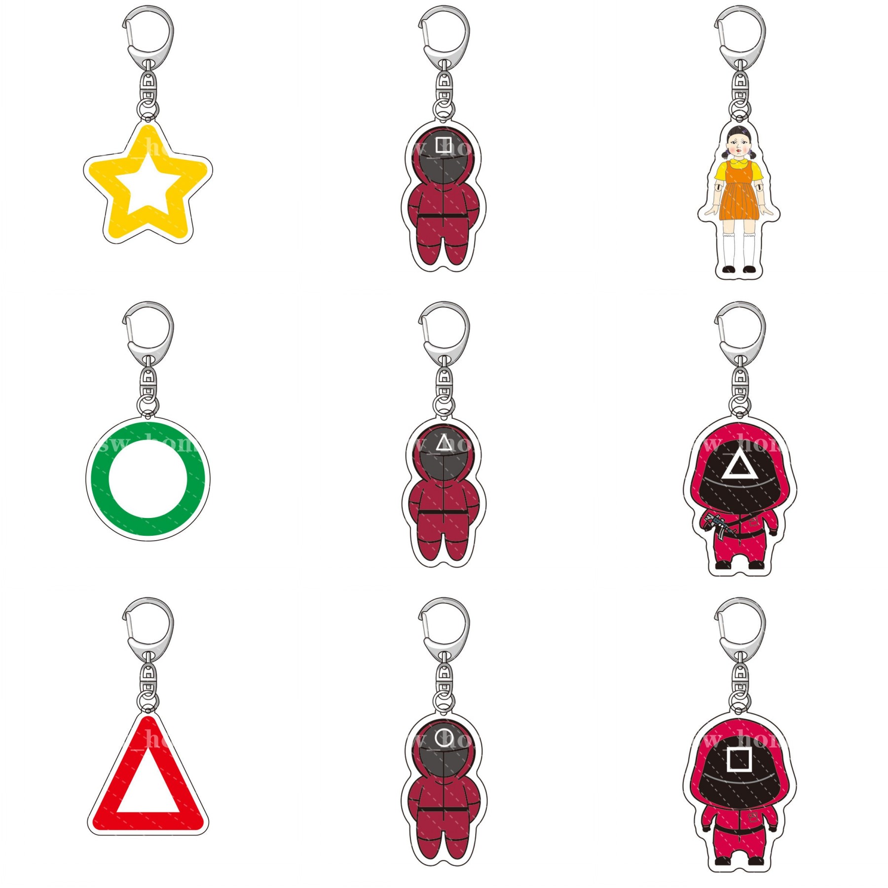 Party Favor Squid Game Mask Keychain Cosplay Costume Peripheral Props Korean Movie Same Pendant Anniversaries Keychains For Women Men
Party Favor Squid Game Mask Keychain Cosplay Costume Peripheral Props Korean Movie Same Pendant Anniversaries Keychains For Women Men